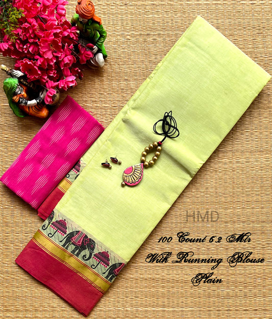 Chettinad cotton Saree with running blouse